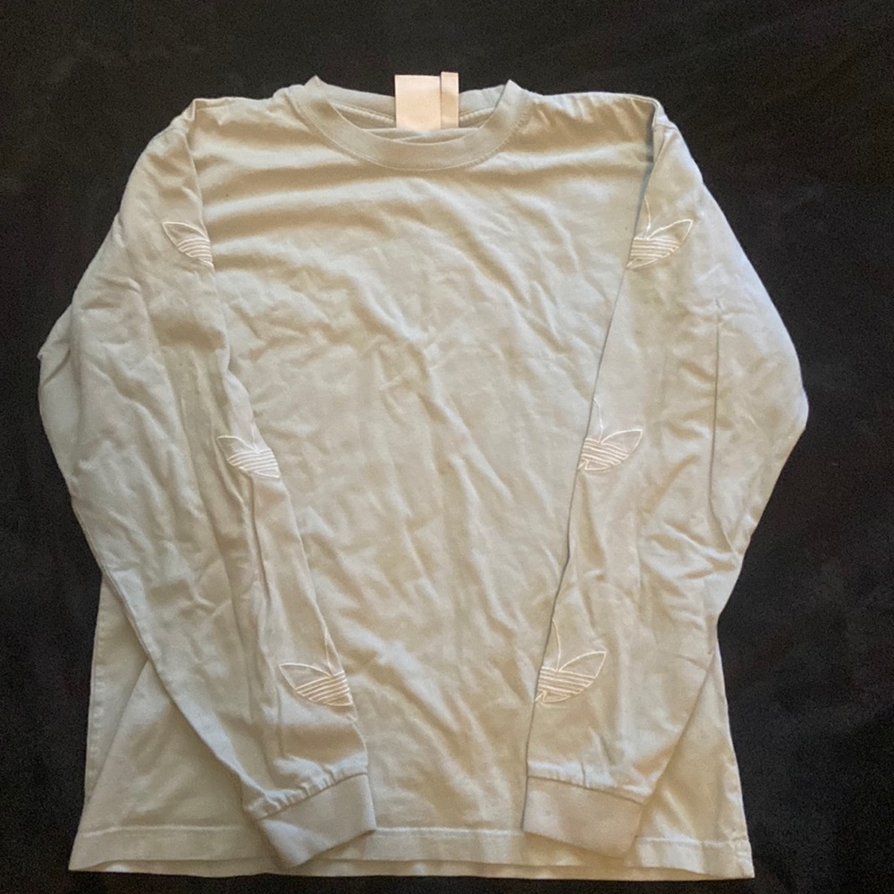 Adidas light blue long sleeve trefoil t shirt